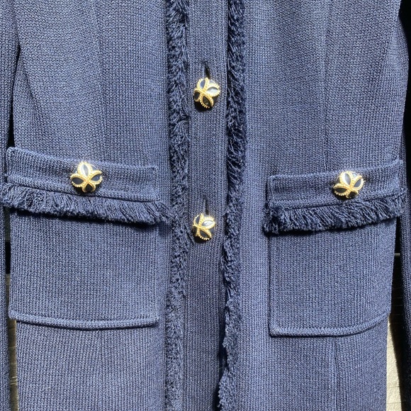 St. John Caviar | Knit Jacket/Cardigan | Size 4 | Color: Blue/Navy - Picture 3 of 8